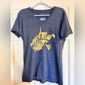 West Virginia WV Graphic Tee - Navy with Gold Print
